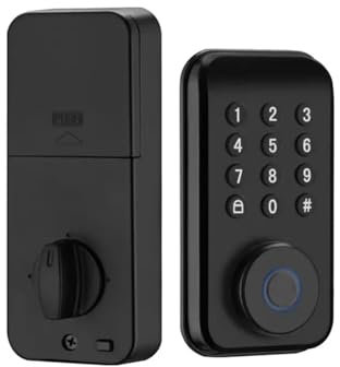 VEKELETE Cerradura de Puerta Inteligente a Prueba de Agua con Cerrojo Estadounidense, WiFi, Huella Dactilar, for Uso doméstico en Exteriores, aplicación Tuya(Kit2 with Tuya)