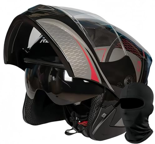 Modularer Motorradhelm, ECE-Geprüfter Klapphelm Mit Doppel-Antibeschlag-Visier, Integralhelm, Leicht, Für Männer Und Frauen