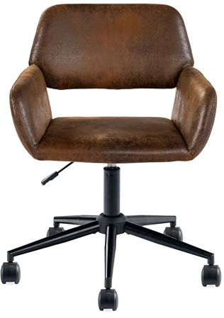 39F FURNITURE DREAM Gepolsterter Regiestuhl – Vintage-Lederoptik, drehbarer und Stabiler Sitz