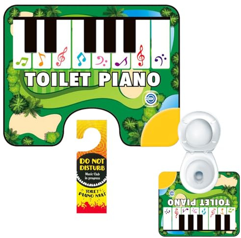 Toiletten-Piano-Matte, rutschfester Badezimmerteppich, interaktive Sound-Tastatur, elektronischer musikalischer Bodenteppich, Töpfchenzeit für Badezimmer, Unterhaltung, 60 x 48 cm
