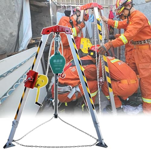 Rettungsstativ-Hebeausrüstung, 1200 Pfund 1800 Pfund 2600 Pfund Stativ-Hebeausrüstung, Rettungsstativ zur Unterstützung der Rettung auf engstem Raum mit Handwinde und Absturzsicherung für ti