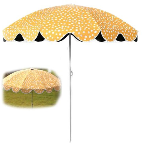 LYMGRZ Ombrellone da Spiaggia, Piccolo ombrellone da Patio, Protezione Solare UPF 50+, ombrellone da Giardino, Altezza Regolabile, 3,8-5,7 Piedi, tettuccio di Protezione Solare