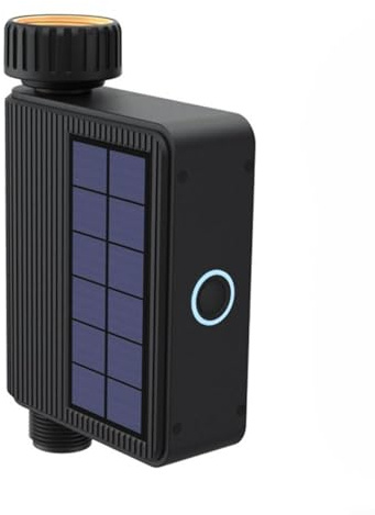 HomeVortex Timer di irrigazione da giardino intelligente solare WiFi con registratore di flusso integrato Sistema di controllo remoto IP65 Regolatore di irrigazione automatico impermeabile per