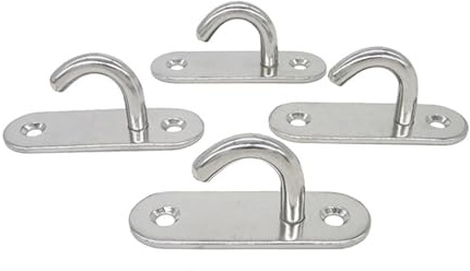Zqxnt 4 ganchos para hamaca de media apertura, de acero inoxidable, gancho de techo, accesorios marinos, hamacas