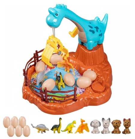 Generisch 2026 afferra Dino con mini funzionalità – Prova a catturare bambole in ogni festa! (6 uova + 4 + 4) (blu, 24 cm)