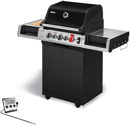 Enders® Gasgrill UNIQ 3 IK CRUSTER® Standgrill, 3 Edelstahlbrenner + Seitenkocher, 21,8 kW, 800°C TURBO ZONE™, CRUSTER® Infrarot-Oberhitze, SWITCH GRID™ Gussrost, inkl. Fleischthermometer