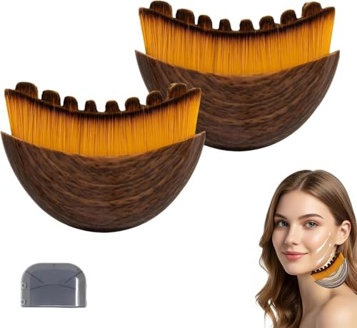 Alpenfaser Gesichtsbürste,Lymphbürsten Gesicht,Aluvea Face Brush, Alpenfaser Lymphbürsten Gesicht,Lymph Bürste, Entwickelt Für Die Konturierung (2 pcs)