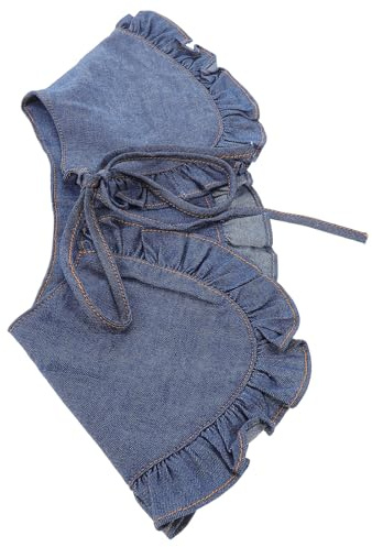Generico Colletto Staccabile Donna in Poliestere Volant a Sbuffo, Design a Laccio Versatile, Scialle Finto Collare alla Moda per Donne e Ragazze