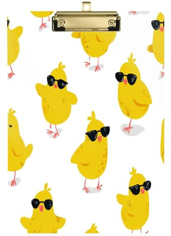 Funny Chick Klemmbrett, transparent, für personalisierte Klemmbretter für Lehrer, Größe 22,9 x 32,5 cm, Tabla para escribir