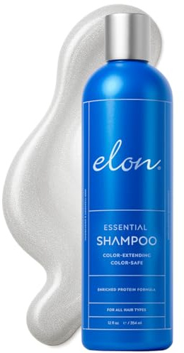 Elon Essential Shampoo for Damaged Hair — For Dry Hair, Color-Safe & Color-Extending Hair Repair & Hydrating Shampoo — Sulfate Free & Paraben Free (12 Fl Oz)