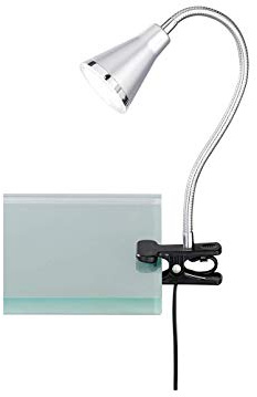 Reality Leuchten LED Klemmleuchte Arras R22711187, inkl. 5 Watt LED, Schirm Kunststoff titanfarbig