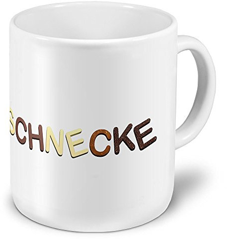 digital print XXL Riesen-Tasse mit Namen Schnecke - Motiv Schokoladenbuchstaben - Namenstasse, Kaffeebecher, Becher, Mug