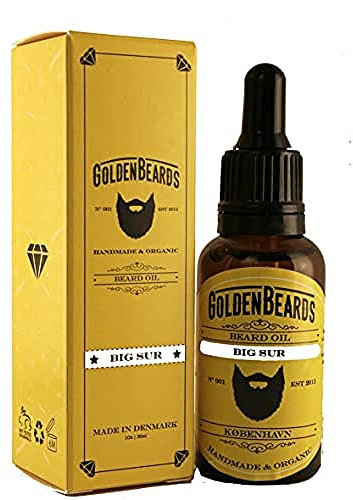 Bio Bartöl - BIG SUR 30ml 100% Natürlich | Jojoba & Argan & Mandelöl Feuchtigkeitsspenden Sie Ihren Bart und Ihre Haut,