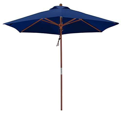 anndora Sonnenschirm 2,5 m Balkonschirm rund wasserabweisend Winddach Navy Blau