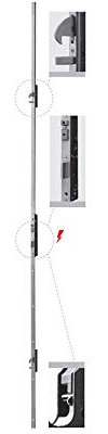 Cerradura Iseo Art. 72 g5013528 Performa eléctrica multipunto entrada 35 de ponerse.Frontal plana mm. 2300 X 24 X 3 de acero inoxidable E35