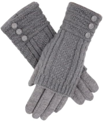 Fadsace Touchscreen-Strickhandschuhe, Texting-Handschuhe, dicke Baumwolle, ohne Finger, 2-in-1 Design