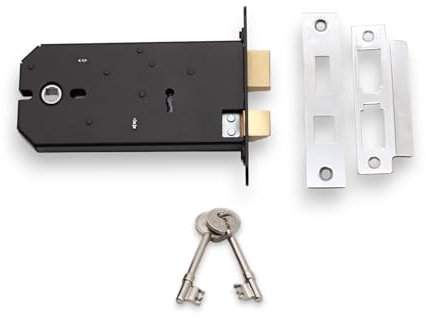 Horizontal mortice sash/Bath 6 Lock Suitable for Replacement of The Union 2077 (3 Lever Lock, Chrome)