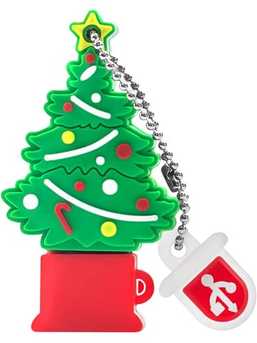 BorlterClamp Cute USB Flash Drive Christmas Tree Model 32GB New Year Gifts Novelty Memory Stick Pendrive