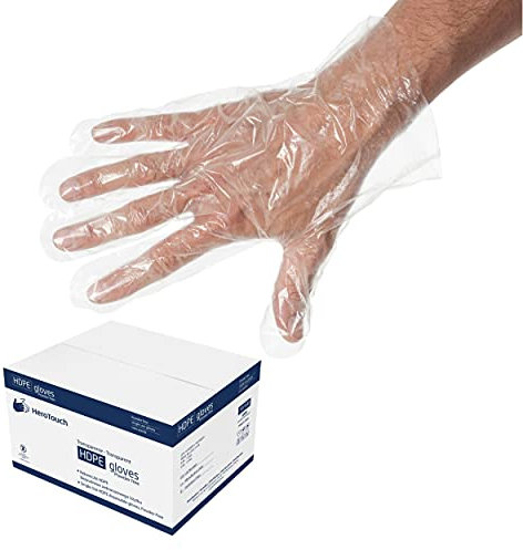 KKS 10.000 Guanti Monouso (5000 Paia), HDPE 10 μm, Alta Qualità, Taglia L, Universali per Mano Sinistra e Destra, 24,5 x 26,5 cm, Trasparenti, Uso Domestico e Alimentare