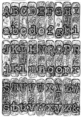 Sizzix 3D Alphabet mit Verblasster Textur Prägefolie Schreibmaschine von Tim Holtz - Für tiefe Vintage-Textur bei Projekten mit Papier