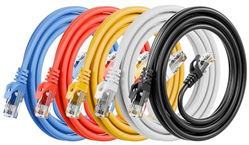 ANLINK Cat6 Ethernet Cable - 6ft (2M) 5-Pack Multi-Color, Cat6 RJ45, LAN, 24AWG UTP, Network, Patch, Internet Cable - (2 Meter, 5 Pack)