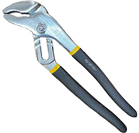BOOSDEN Alicates de lengüeta y ranura para bomba de agua, alicates para juntas de ranura, mandíbula recta con agarre de cojín para reparación en el hogar, agarre, tuercas, pernos