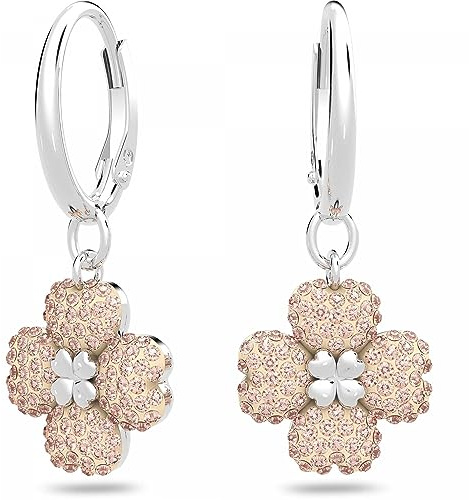 Swarovski Latisha Armband, Rhodiniertes Damenarmband mit Edlen Blumen-Motiven und Strahlenden Kristallen