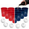 RedCupShop® Bierpong Becher Set Hartplastik | 24 Mehrweg Becher (Rot & Blau) + 6 Bälle | Spülmaschinenfest & BPA-frei | Beer Pong Becher Made in Germany