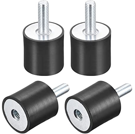 sourcing map 4Stk. Gummilager M8 Außen-/Innengewinde Schwingungsisolator Stoßdämpfer D30mmxH30mm