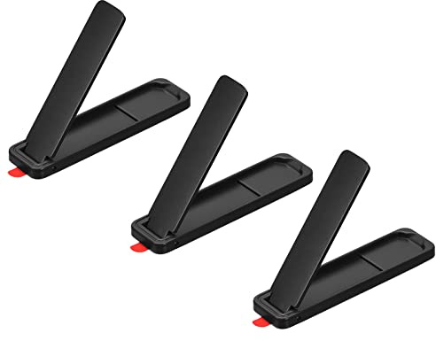 sourcing map Ultra-Thin Phone Stands, 3Pack Horizontal & Vertical Desk Stand, Stick on Portable Phone Stand for Most Smartphones, Phone Cases, Tablets, Black