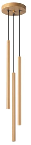 SOLLUX lighting Hängelampe Pendelleuchte Hängeleuchte Deckenlampe Lampe Decke Stahl 3 Flammig 19,5 x 19,5 x 104 cm Pastelo