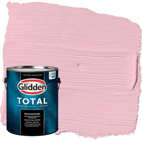 Glidden Total 1 gal. Rose Melody/Pink Semi-Gloss Interior Paint with Primer