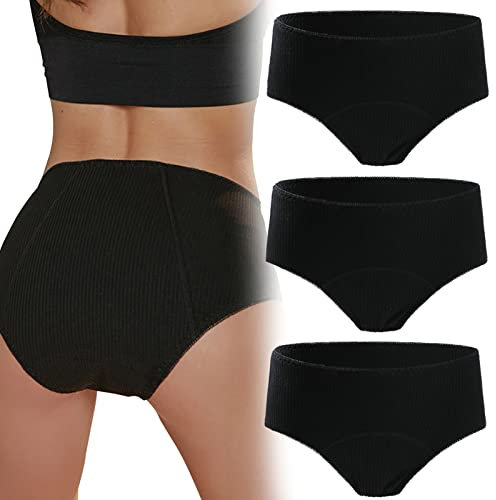 Periodenunterwäsche – Menstruationshöschen – auslaufsichere Baumwoll-Slips für Erwachsene bei Inkontinenz – superweiche Bikini-Slips für Damen und Mädchen – Postpartum-Slip mit starkem Durchfluss