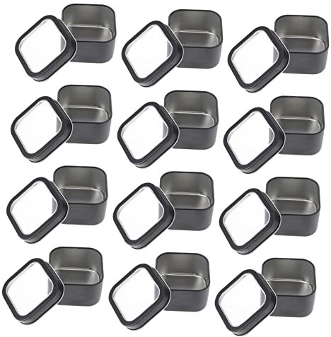 Warmhm 15st Dose Aus Weißblech Quadratische Metalldosen Blechdose Keksdosen Leere Metalldosen Leere Bonbondose Mit Fenster Kerzendosen 8 Oz Teedosen 4-unzen-dosen Kaffee Pvc Verpackung