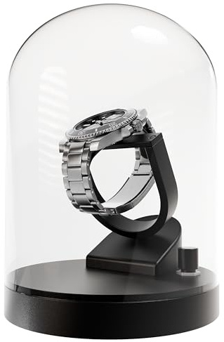 Elestoria Orbit Uhrenbeweger - Einzeluhrenbeweger für Automatikuhren und mechanische Uhrenbeweger für Rolex Uhrenbeweger Box Gyro Gyroskop Klar Transparent, Schwarz, Modern