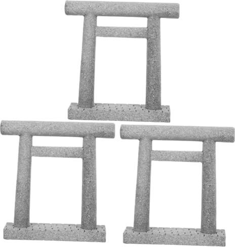 Milisten 3st Gartenmikrolandschaft Mini-Torii-Tor Aus Stein Zen-gartendekoration Fischglas Aus Glas Hausdekoration Japanische Spielzeuge Miniatur-dekor-Tor Aquarium Japanischer Stil Schimen