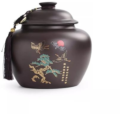 BKSK Lata De Té Lata de té Grande de Arena púrpura, Lata sellada de Almacenamiento de Embalaje de té Blanco Pu'er de cerámica Retro, Lata sellada Caja De Almacenamiento De Té