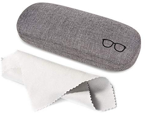 brillenetui hardcase, Leinenstoffe Glasses Case, Brillenbox Tragbare Harte Brillenetui für die meisten Brillen und Sonnenbrillen, Unisex