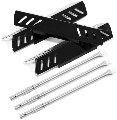 Gcostar Grill Parts for Pit Boss Memphis Ultimate 4-in-1 Combo Smoker Grills, Porcelain Heat Plate Stainless Steel Burner for Pit Boss Memphis Ultimate Gas and Charcoal Combo Grills