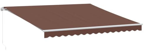 vidaXL Tenda Sole Retrattile Manuale 400x300 cm Marrone, Tenda Retrattile, Tenda da Patio, tettoia, Tenda da Sole, tettoia per Porta
