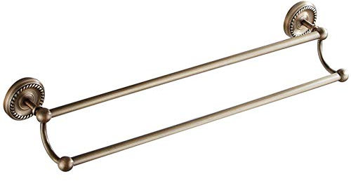 Generisch handtuchständer Europäischer klassischer Messing-Antik-Doppelschicht-Handtuchhalter für Badezimmer Wandmontierter Doppelstangen-Badezimmerständer mit elegantem Design