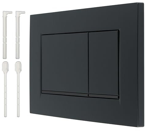 Für Geberit Betätigungsplatte Sigma30, 115.883.16.1 Betätigungsplatte für 2-Mengen Spülungen, Doppelbetätigungsplatte, Betätigung von vorne (Schwarz Matt)