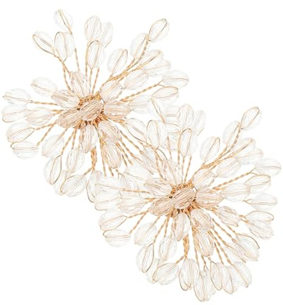 CALLARON Kristall Blumen Schuhclip 1 Paar Rhinestone Schuhdekoration | Gold, für Hochzeitsschuhe und Festliche Anlässe, Elegant und Mehrfach Verwendbar