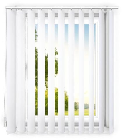 time4blinds - Lamellenvorhang - Vertikaljalousie - Lamellen für Büroarbeitsplätze und für Haus und Wohnung - Vorhang Flächenvorhang Schiebevorhang - 160x120 cm - Klassisch weiß