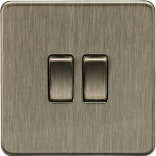 Knightsbridge 10AX 2G 2-Way Switch - Antique Brass