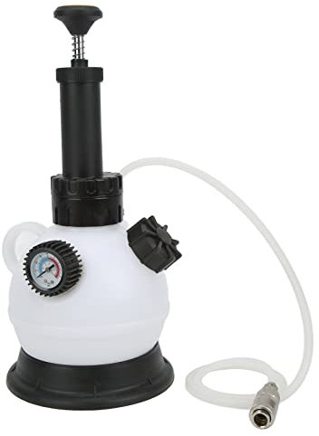 Luocute 2L Kit de Purga de Freno Manual, Bomba de Fluido de Purga de Freno, Pantalla de Presión de 30 PSI con Llave de Tapa de la Válvula de Alivio para la Mayoría de los Depósitos de