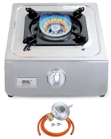 NJ NGB-100 Camping Gas Stove - Portable LPG Cooker Single Wok Burner Ring