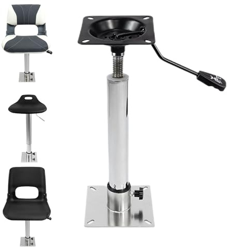 Pied de siège de bateau - Base de support de chaise pivotante, plate-forme en aluminium réglable | Système de support maritime robuste, support de hauteur de rouille pour le de pêche Helm Deck