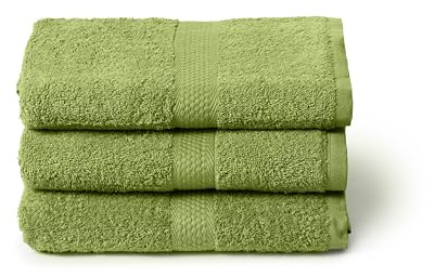 Caleffi Set Asciugamani Bagno Grandi 3X, Misura 55x105cm, Cotone 100% – Morbidi e Assorbenti, Viso e Uso Quotidiano, Asciugamano Doccia di Alta Qualità, Telo Grande, Verde