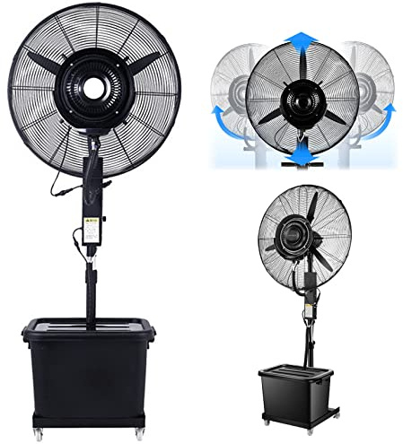 Ventilador de altura ajustable con 3 modos de viento para refrigeración al aire libre, ventilador industrial de pie para uso en patio